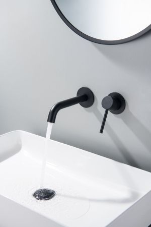 Смеситель для раковины встроенный Timo Saona 2372/03SM черный, артикул 2372/03SM