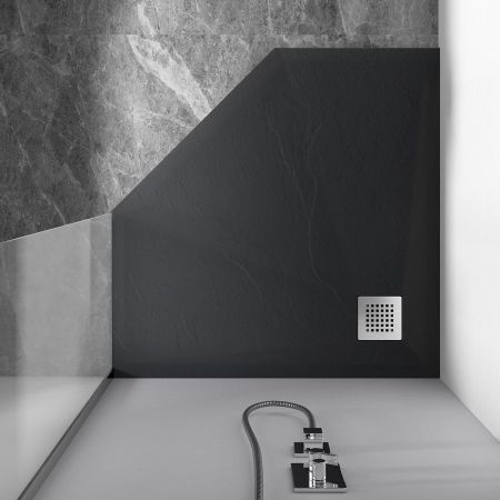 Душевые поддоны Vincea Поддон для душа из искусственного камня VST-4SP1010A, 1000*1000*25, антрацит,