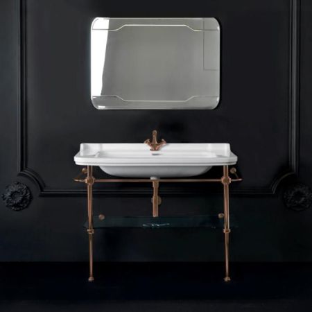 Kerasan Waldorf Раковина керамическая 120х55см, c 1 отверстием под смеситель, белая,  заглушка хром, артикул 4144K1bi/cr*1