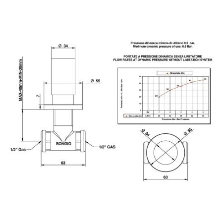Bongio Aqua Встраиваемый кран, цвет хром, артикул 40500CR0R