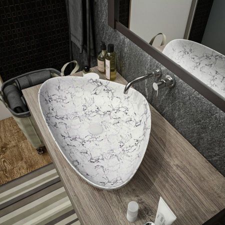 Раковина чаша Maretti EL13NS56-740MR, белый мрамор, артикул EL13NS56-740MR