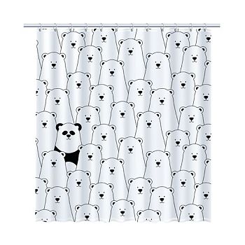 Штора для ванной комнаты FIXSEN DESIGN FX-2501, белый/черный