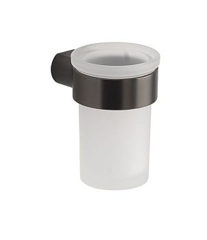 Gedy Pirenei, настенный стеклянный стакан, цвет оружейная сталь (PVD)