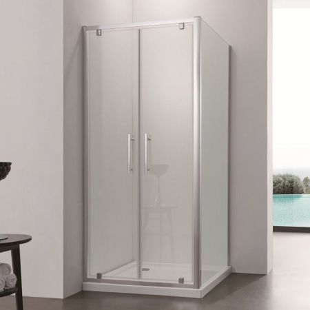 Душевой уголок SSWW LD60-Y22+LA60-Y10-800 80х80 профиль Хром стекло прозрачное