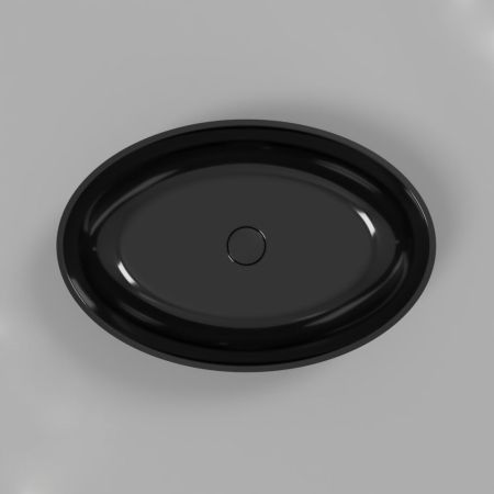 Умывальник WHITECROSS Citrine 60x40 (черный глянец) иск. камень