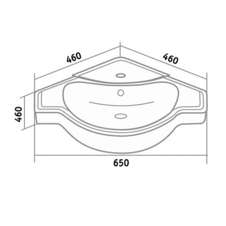 Умывальник мебельный Kirovit Классик 65 угловой (УТ000003756), артикул УТ000003756