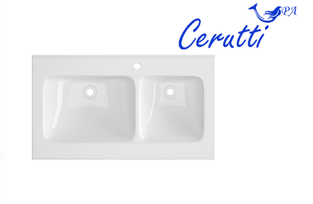 Раковина Double SANDRA (805х460х185) двойная накладная Cerutti SPA, артикул СT9707