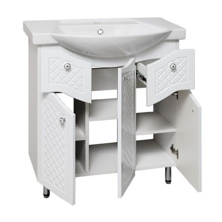 Тумба под раковину Runo Милано 75 4620750026530 Белая