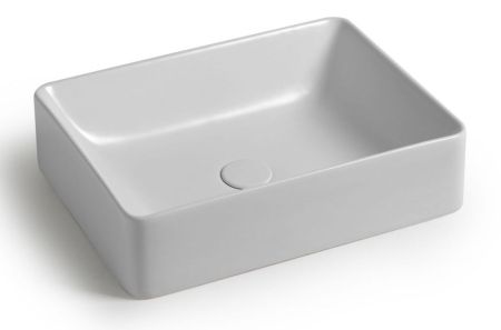 White Ceramic Slim, накладная прямоугольная раковина 50x38x13h см, цвет белый глянцевый, артикул W010701