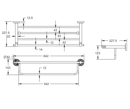 Полка для полотенец Rose RG1008Q, бронза, артикул RG1008Q