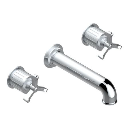 THG HAMPTONS Смеситель для раковины настенный встраиваемый, двухвентильный, внешняя часть, цвет хром, артикул G4R-A02-40GB