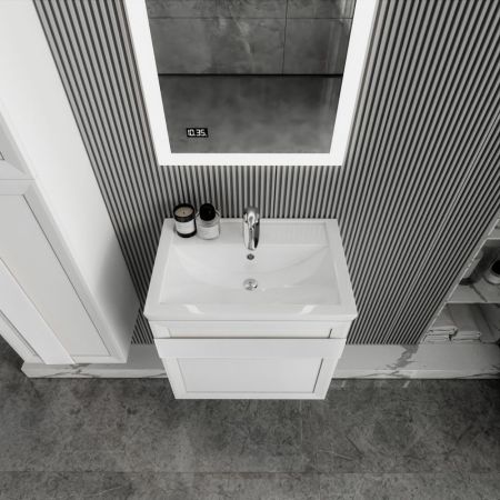 Тумба под раковину подвесная Бриклаер БЕРЛИН белый , 60 см, артикул 4627125416064