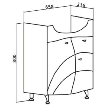 Тумба под раковину Runo Балтика 70 4620750023850 Белая