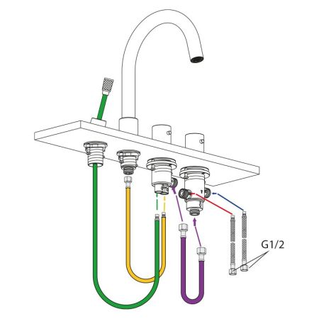 Смеситель для ванны с душем, врезной с термостатом Timo Saona 2330/17Y золото матовое, артикул 2330/17Y