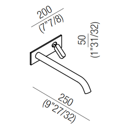 Agape Square Смеситель для раковины встроенный, однорычажный, излив: 25cм, цвет: глянец Agape Square Смеситель для раковины встроенный, однорычажный, излив: 25cм, цвет: глянец