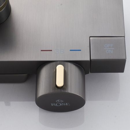 Душевая система с термостатом Rose R1896T, пепельный