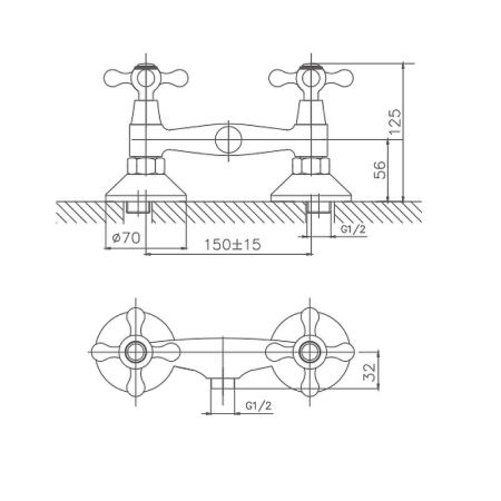 Смеситель для душа Cron CN2008, хром, артикул CN2008