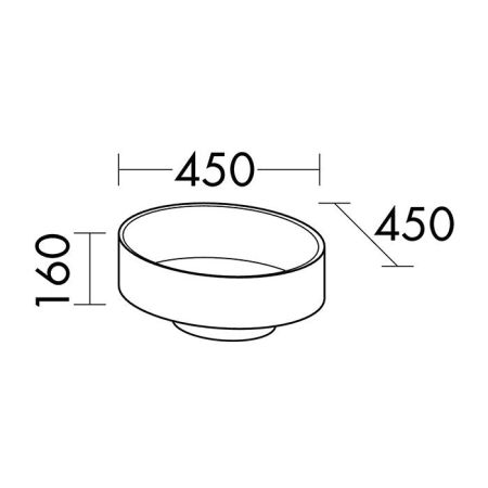 BURGBAD Crono Раковина накладная круглая 45х45х16 см, цвет белый, без отв под смеситель