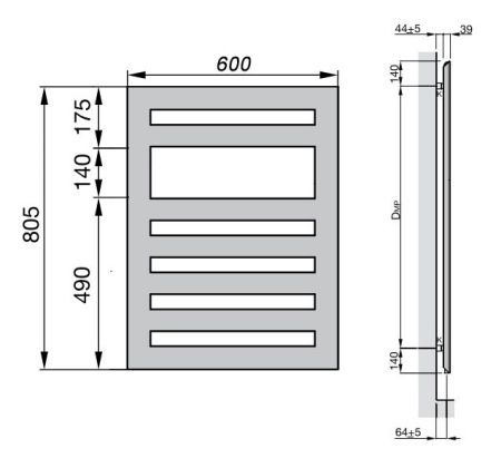 Водяной полотенцесушитель Zehnder Metropolitan Spa MET-080-060 Белый, артикул MET-080-060