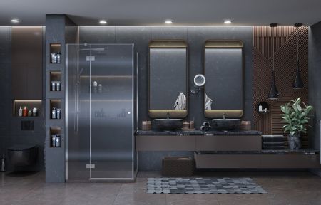 Душевой уголок Ambassador Diamond 12011104L-ST3, прямоугольный, линейный трап, 120х80