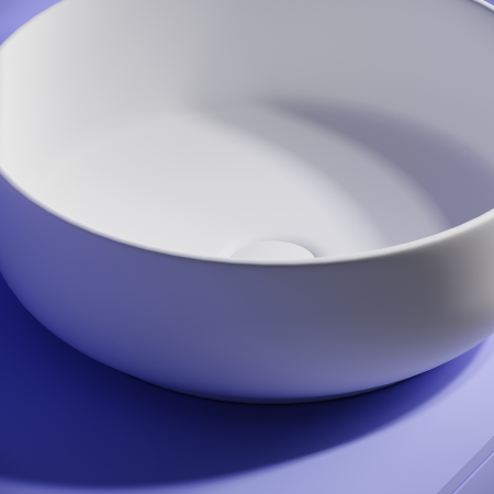 Раковина накладная Тайкан (Taycan), круглая, диаметр 375 мм, высота 140 мм, белая матовая, артикул CN12003MW