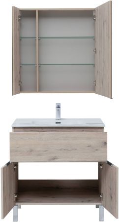 Мебель для ванной Aquanet Алвита New 80 1 ящик, 2 дверцы, дуб веллингтон белый, артикул 00274217