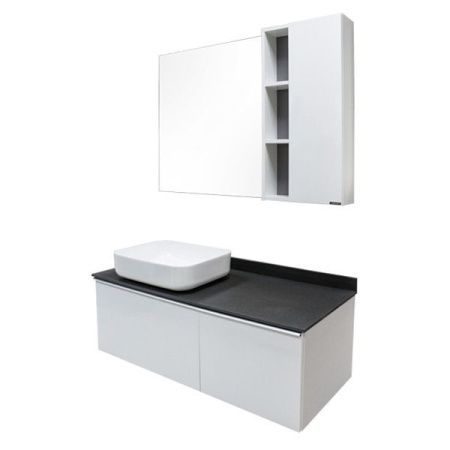 Зеркало со шкафом Comforty Милан 120 4136261 Белый глянец