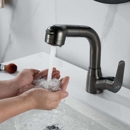 Смеситель для раковины многофункциональный Raffine F291T, оружейная сталь, артикул F291T