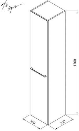 Шкаф-пенал De Aqua Токката 35 бежевый, левый
