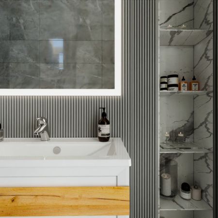 Комплект мебели для ванной Бриклаер БЕРЛИН 100BD, белый, артикул БЕРЛИН 100BD