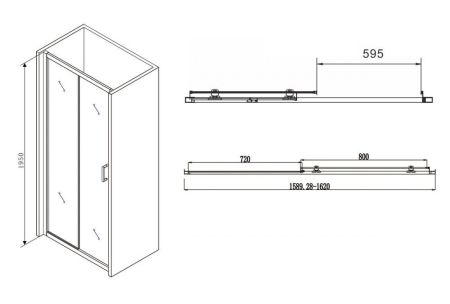 Душевая дверь ABBER Schwarzer Diamant AG30160B, артикул AG30160B