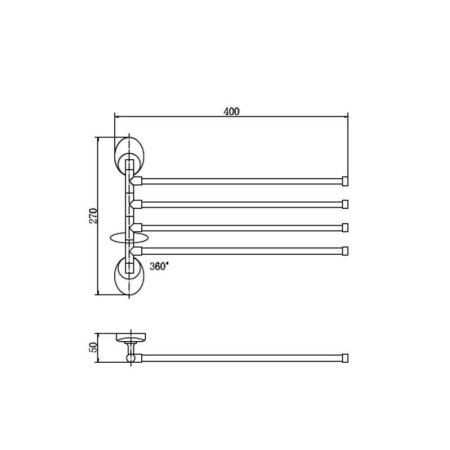 Полотенцедержатель FASHUN A1614, хром, артикул A1614
