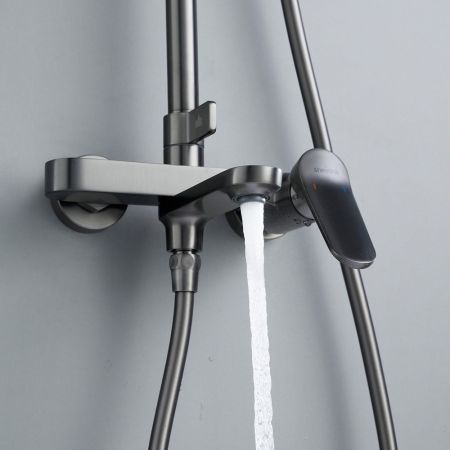 Душевая система Shevanik S4336T, оружейная сталь