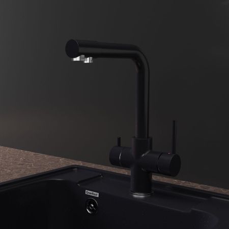Смеситель для кухни с подключением фильтра GranFestGF-Z-5423, черный