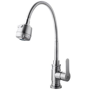 Смеситель для кухни с гибким изливом FASHUN A54401-3, сатин