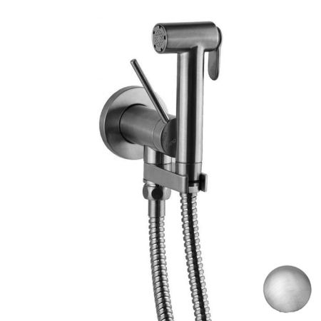 Gattoni Набор Гигиенический душ со встроенным смесителем, шланг 100см, цвет: никель шлифованный, артикул RT010NS