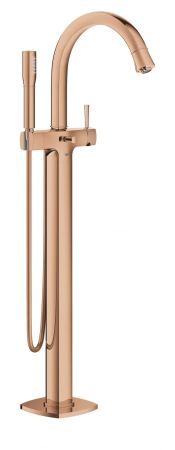 Смеситель для ванны GROHE Grandera с душевым гарнитуром, верхняя монтажная часть, напольный монтаж, теплый закат глянец (23318DA0)