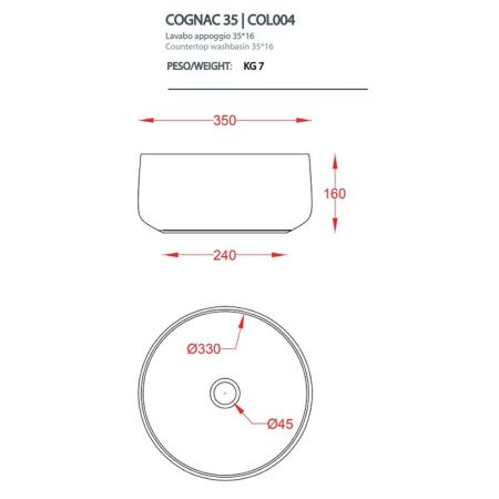 Artceram COGNAC Раковина настольная Ø 35 см, цвет denim, артикул COL004 37 00