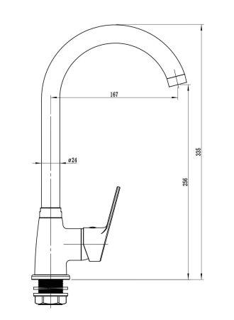 Смеситель Tide для кухни, R-излив, артикул: TD519