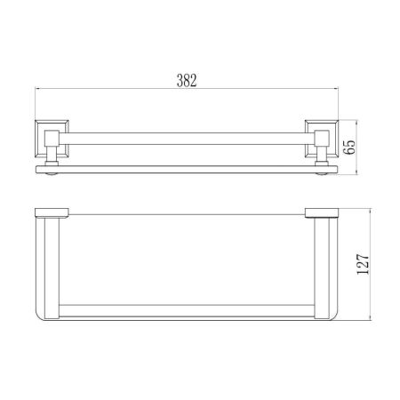 Полка стеклянная Savol S-409591, хром, артикул S-409591