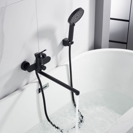 Смеситель для ванны Shevanik S4322H, черный