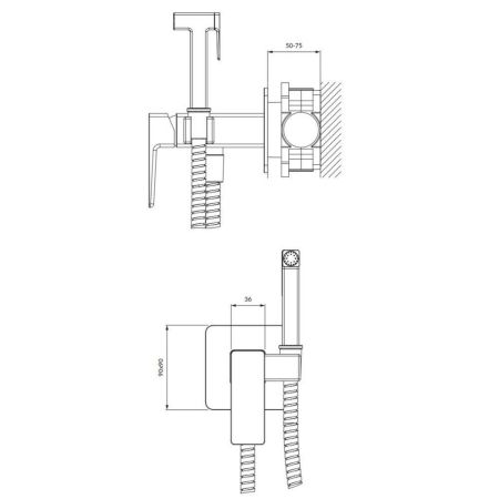 Система для биде скрытого монтажа OMNIRES PARMA SYSPMBI2BL (черный)