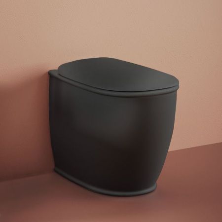 Artceram ATELIER Унитаз напольный, 52х37хh42см, безободковый, слив универсальный, с крепежом, цвет: черный матовый, артикул ATV002 17 00 nero matt