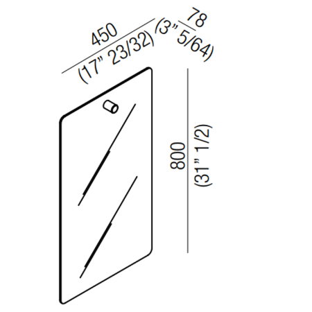 Agape Dot line Прямоугольное зеркало, 80x45см, с полированной кромкой, цвет: черный