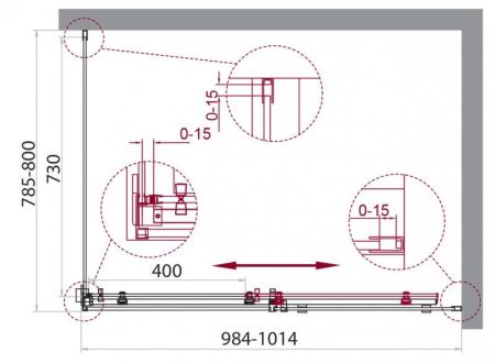 Душевой уголок BelBagno ACQUA-AH-1-100/80-C-Cr, артикул ACQUA-AH-1-100/80-C-Cr