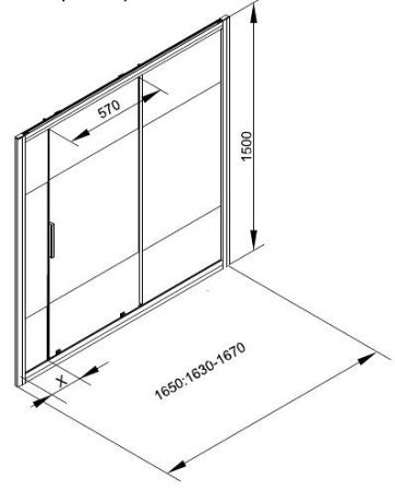Шторка на ванну Aquanet Practic AE10-B-165H150U-CP 165, прозрачное стекло/шелкография, артикул AE10-B-165H150U-CP