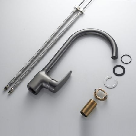 Смеситель для кухни Shevanik S5053T, оружейная сталь, артикул S5053T