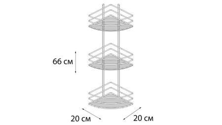 Полка Fixsen угловая трехэтажная белая (FX-710W-3), артикул FX-710W-3