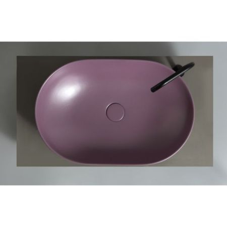 White Ceramic Balisong, накладная овальная раковина 60x40x15h см, цвет сливовый матовый, артикул W0807PL