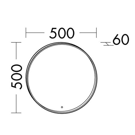 BURGBAD Зеркало Ø500х60 мм., с подсветкой, с выключателем, корпус кварцевый металлик, артикул SIDG050 K0517
